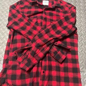 YoungLA Red and Black Plaid Shirt